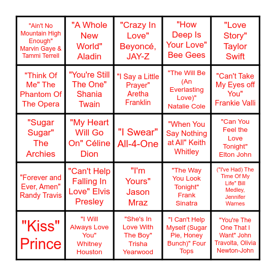 Valentine Bingo Card