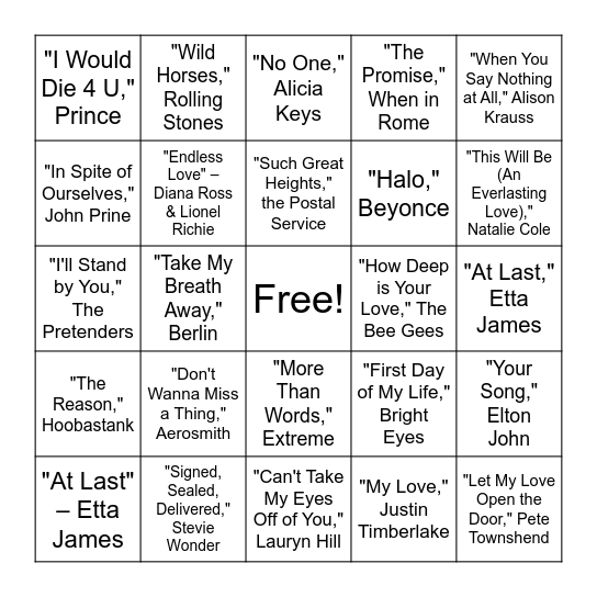 MPP VALENTINES BINGO Card