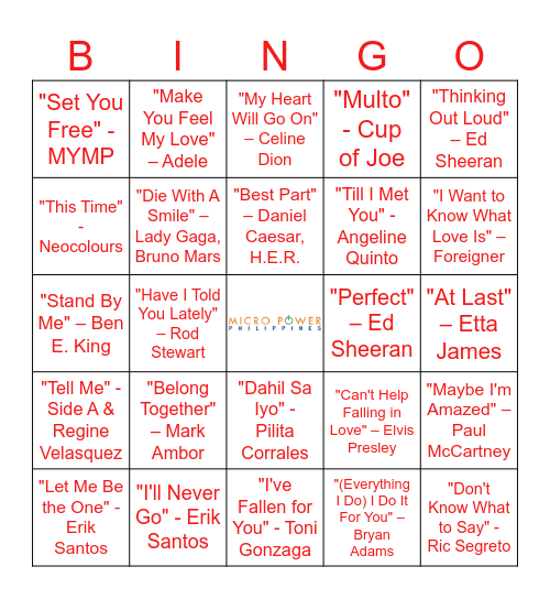 MPP Valentine Bingo Card