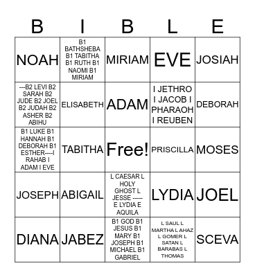 BIBLE Bingo Card