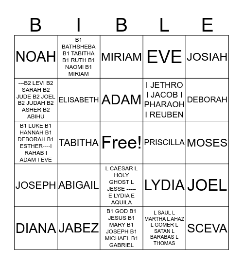 BIBLE Bingo Card