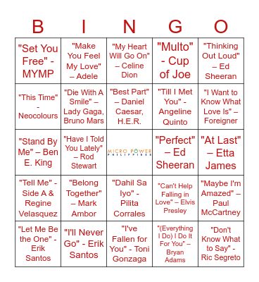 MPP Valentine Bingo Card
