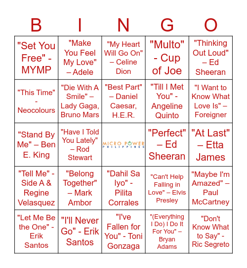 MPP Valentine Bingo Card