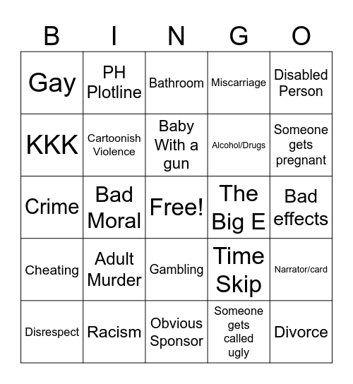 Tomoorow Bingo Card