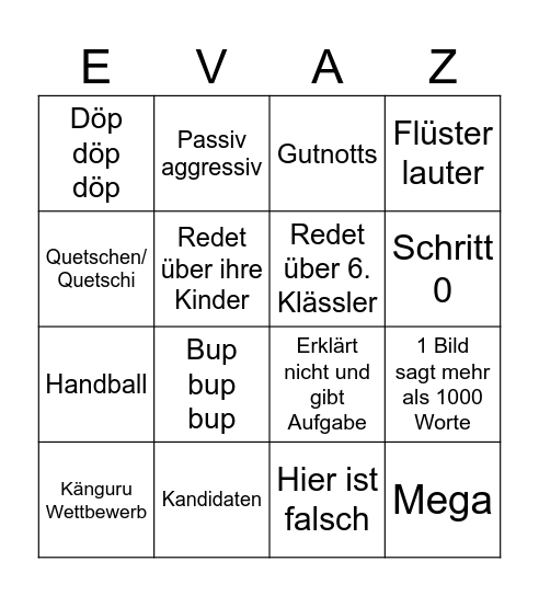 Mathe LK Bingo Card