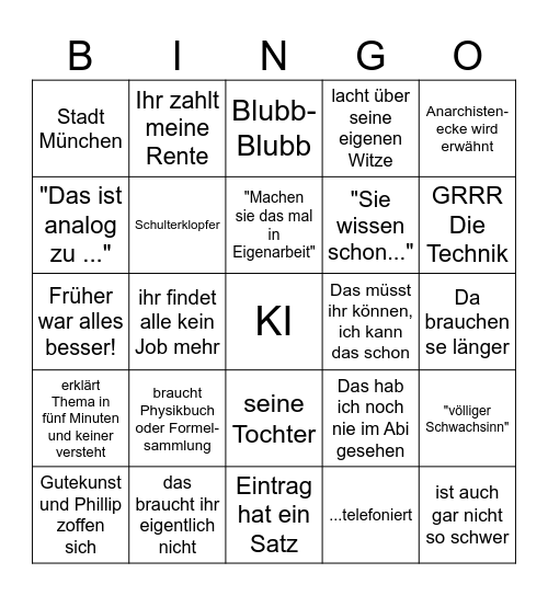 Gutekunst Bingo Card