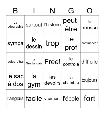 LJ1 Chap 3 A en B Bingo Card