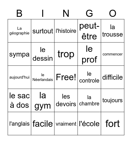 LJ1 Chap 3 A en B Bingo Card