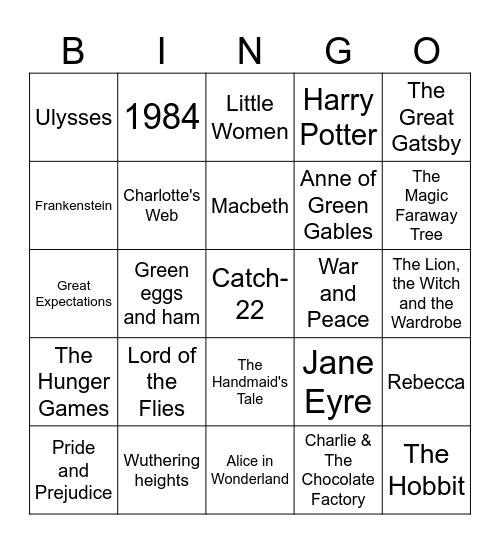 Book Bingo Card