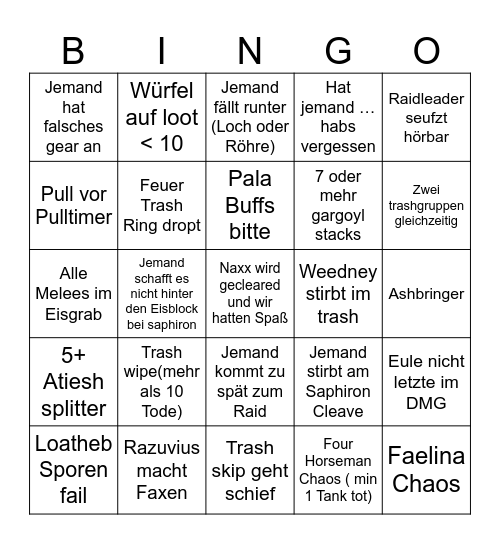 Schnappsramas Bingo Card