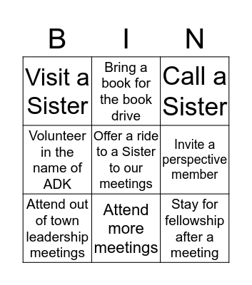 New Year's Resolutions Bingo Card