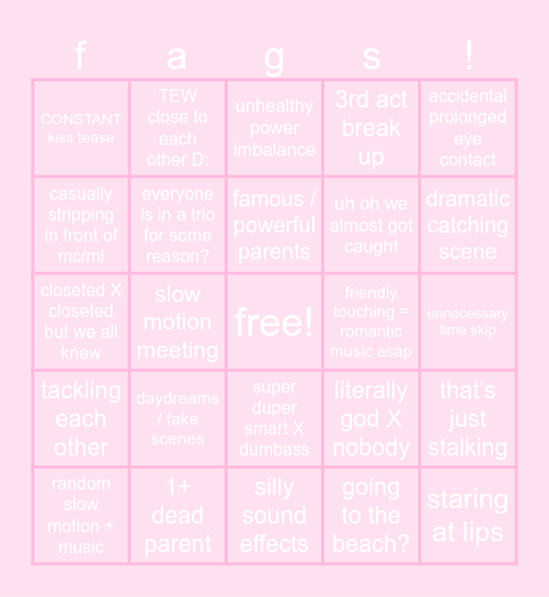 asian BL bingo Card