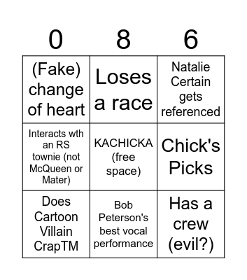 chick hicks bingo Card