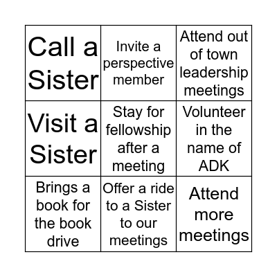 New Years's Resolutions Bingo Card