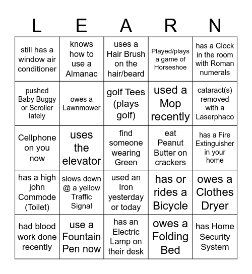 Black History Bingo Card