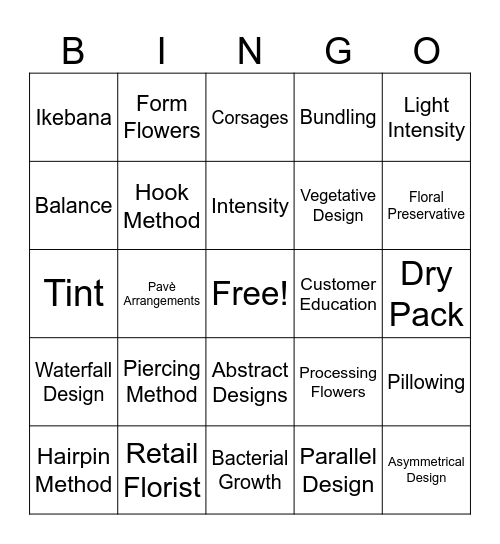 TSFA KB Bingo Card