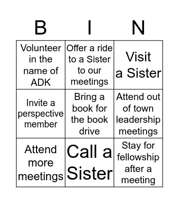 New Year's Resolutions Bingo Card