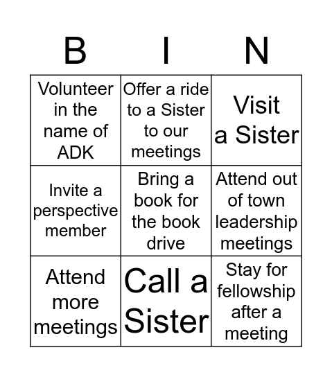 New Year's Resolutions Bingo Card