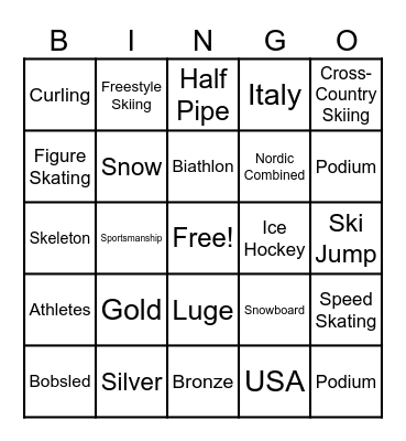 Winter Day 2026 Bingo Card