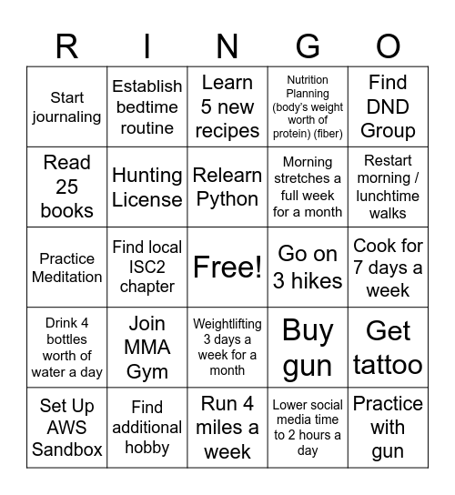 2026 Bingo Card