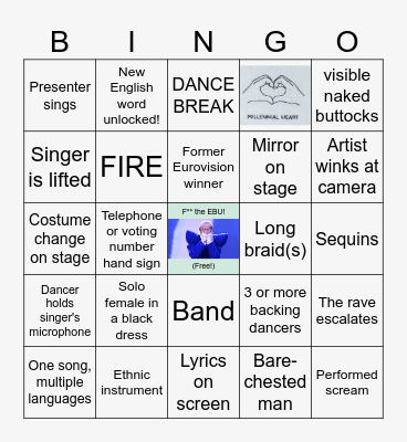 International Song Festivals: 2026 season Bingo Card