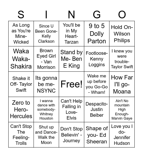 PBSIS SINGO! Bingo Card