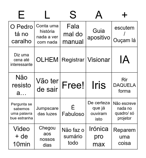 Elsa pro max Bingo Card
