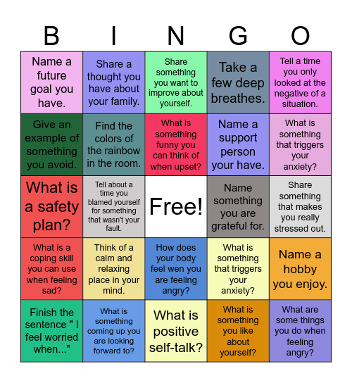 Therapy BINGO Card