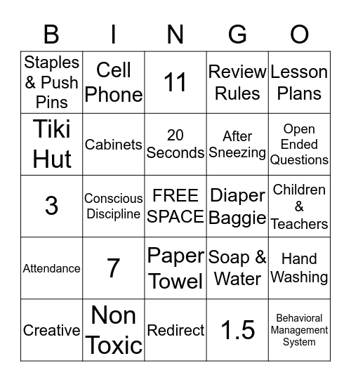 APPLE Bingo Card