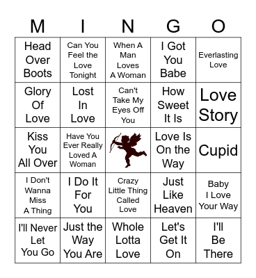 Valentine's / Love Game Bingo Card