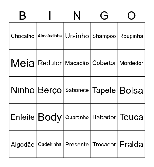 BINGO DA SOSO Bingo Card