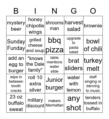 Mason Jar Bingo Card