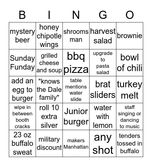 Mason Jar Bingo Card