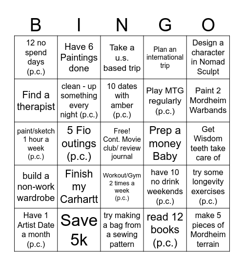 2026 BINGOALS Bingo Card