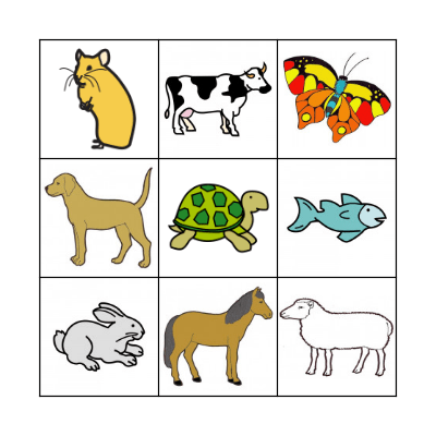 Les animaux Bingo Card