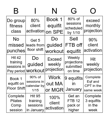 Glendale Bingo Card