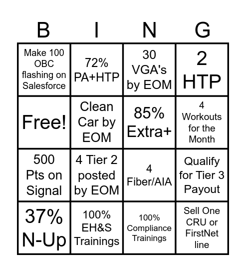 S p a r t a n s Bingo Card