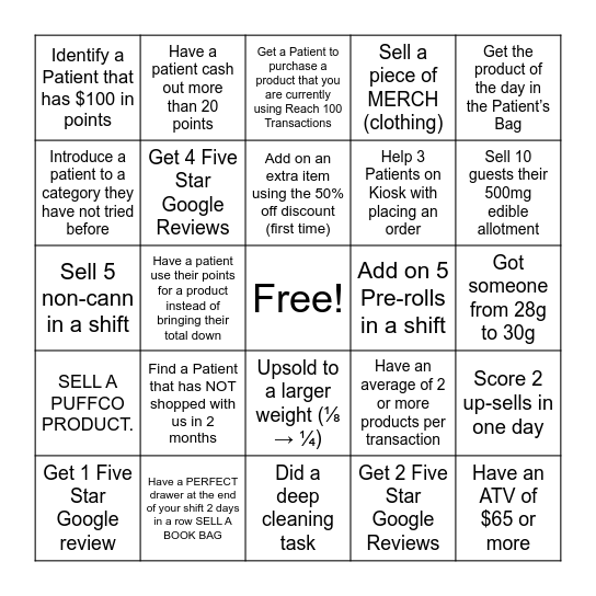 GROW+ BINGO Week of 2/8 NAME_________ Bingo Card