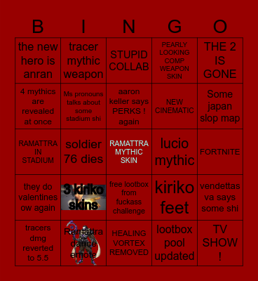 OVERWATCH SPOTLIGHT Bingo Card