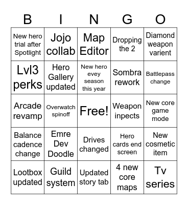Spotlight Bingo Card