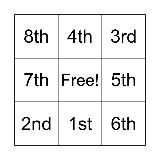 Bill of Rights Bingo Card