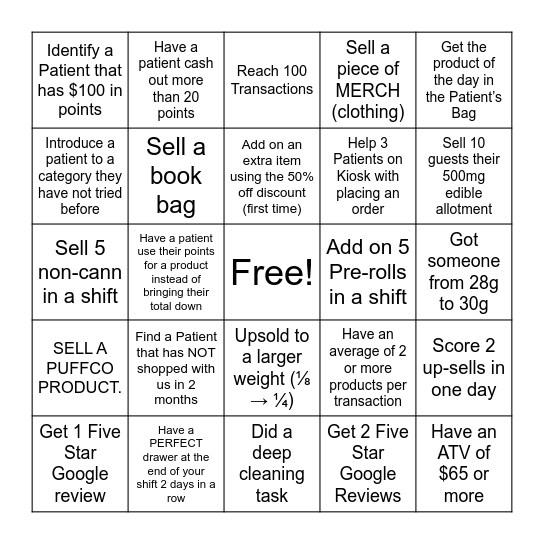 GROW+ BINGO Week of 2/8 NAME_________ Bingo Card