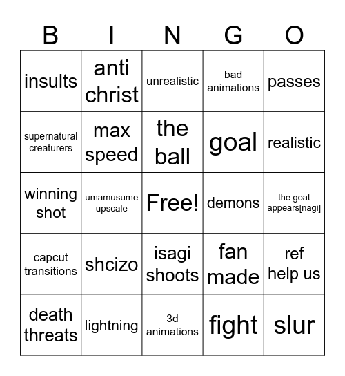 show bingo Card