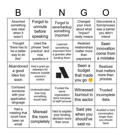 F-Up BINGO Card