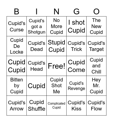 Valentine Game 2 Bingo Card