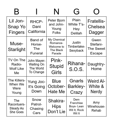 Radio Bingo Class of 2006 Bingo Card