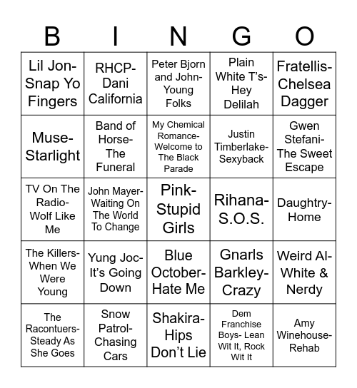 Radio Bingo Class of 2006 Bingo Card