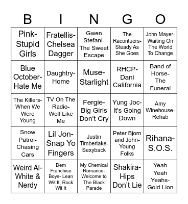 Radio Bingo Class of 2006 Bingo Card