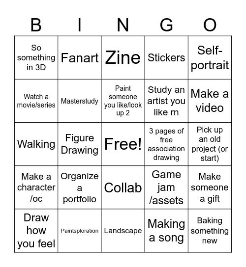joanadrawingbingostickersmakeingbingo Card