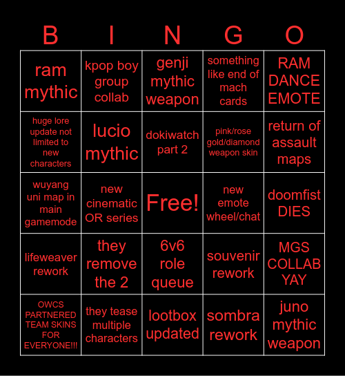 OW SPOTLIGHT BINGO Card